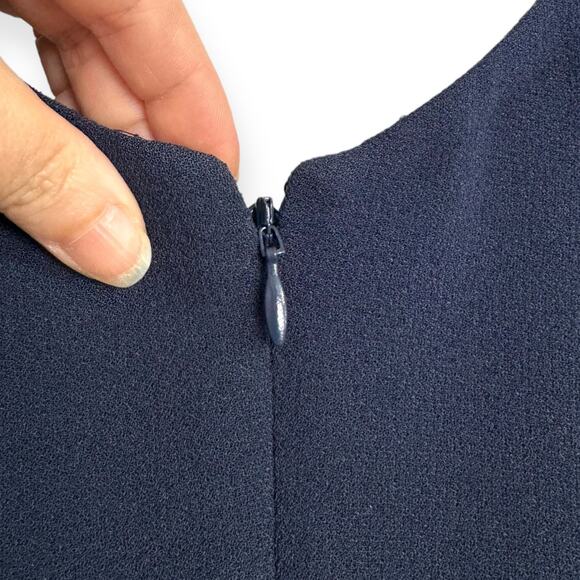 Dress The Population Midnight Blue Sandra Plunge Crepe Trumpet Gown Women's XL - Picture 9 of 13